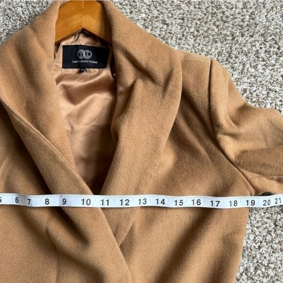 Tart Collections Tan Wool Pea Coat Winter Casual Classic Medium - Picture 7 of 10
